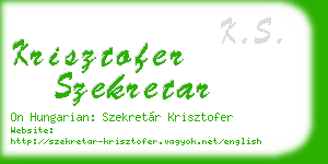 krisztofer szekretar business card