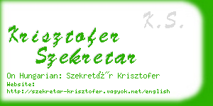 krisztofer szekretar business card